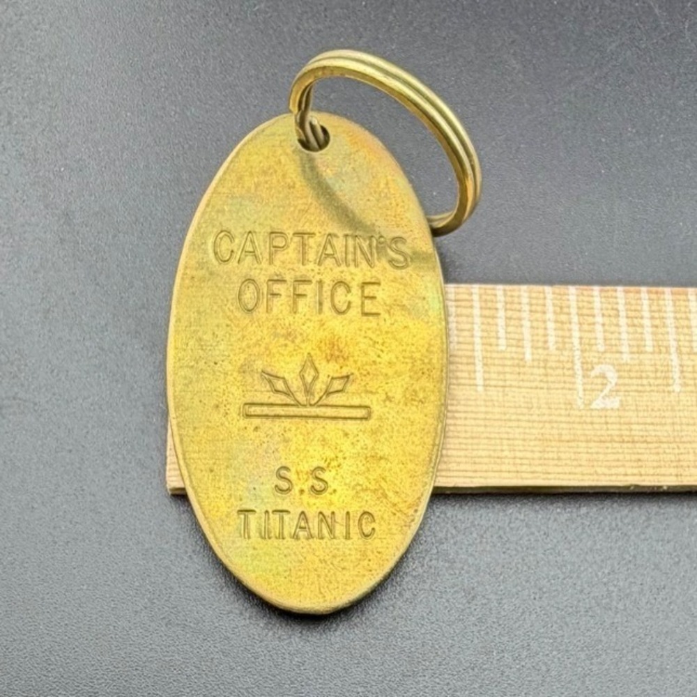 Lowell Sigmund Keychain Captains Office SS Titanic Brass 1976 Vintage Nautical